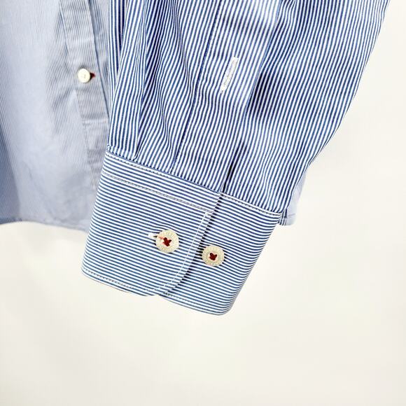 NAPAPIJRI Geographic Urban Fit Blue & White Striped Button-Up Shirt Men's Sz XL - Picture 3 of 10